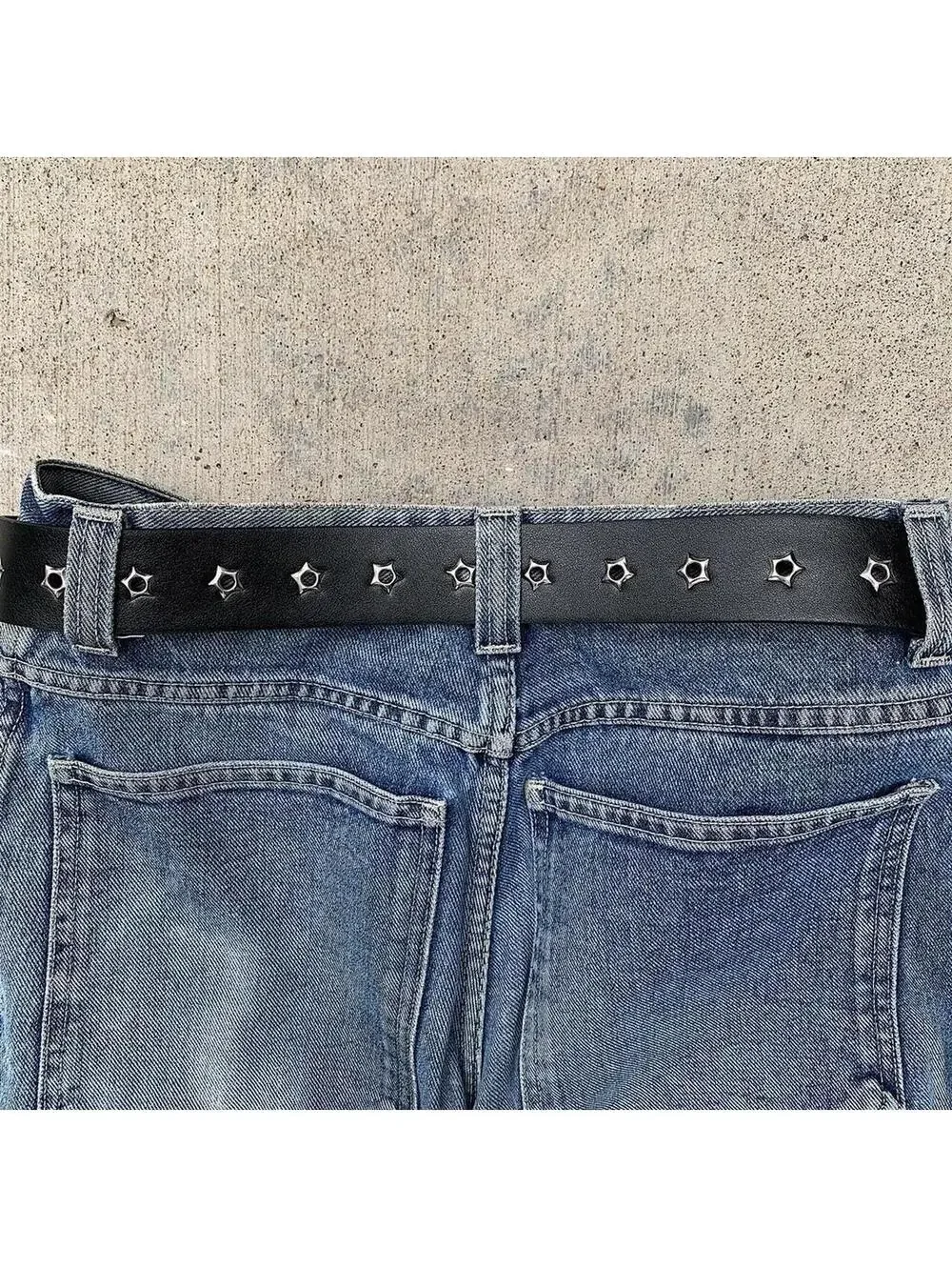 Grunge style gothic spike silver belt buckle. Punk gothic y2k style. 39 inches